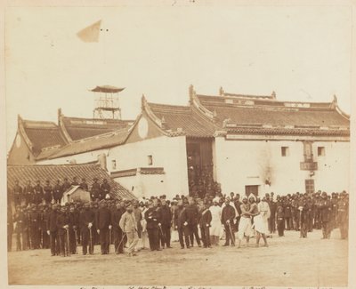 2. Belooch-Regiment der einheimischen Infanterie, Bombay, vor dem Ning Po Joss-Haus, China, 1860 von Felice Beato