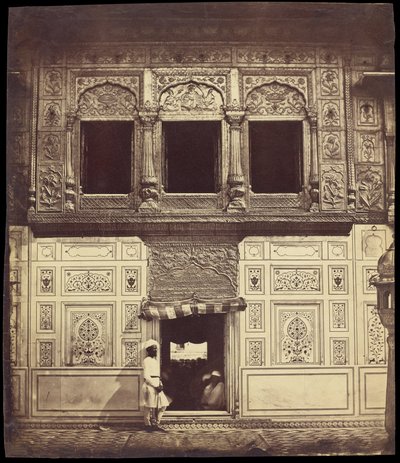 Inneres des Sikh-Tempels mit Marmormosaik von Felice Beato