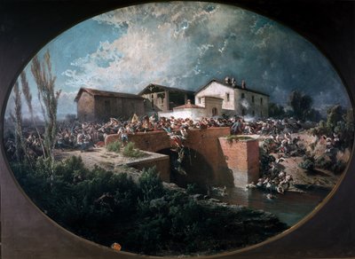 Schlacht von Palestro: die Österreicher stürmen in den Graben bei Sartirana von Felice Cerruti Bauduc