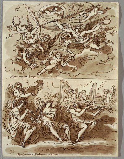 Engel, die Symbole des Martyriums tragen, Studie nach Domenichino von Felice Giani
