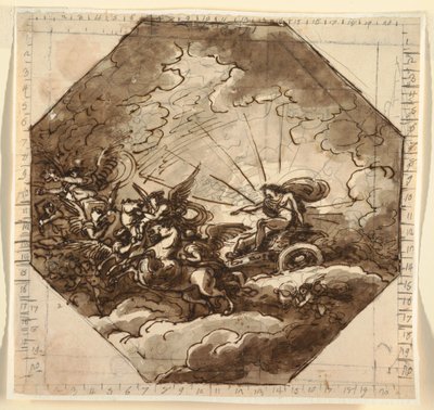 Apollon in seinem Wagen mit Aurora, Sala Ottogonale, Palazzo Milzetti, Faenza von Felice Giani