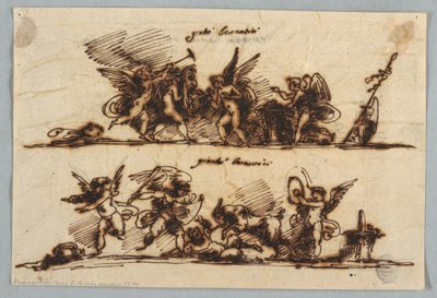 Entwurf für zwei Friese mit Putti von Felice Giani