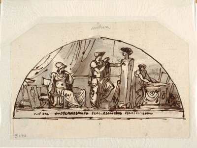 Entwurf für ein Lünettenbild mit Allegorie der Bildhauerei von Felice Giani
