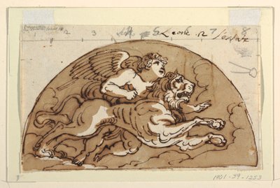 Leo, Lunette für die Decke, Sala Ottagonale, Palazzo Milzetti, Faenza von Felice Giani