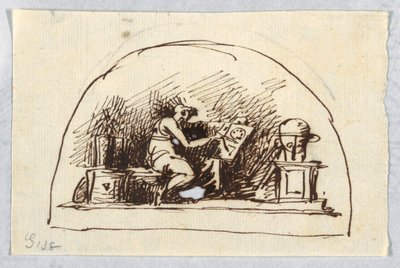 Lunette mit Kunst und Wissenschaften von Felice Giani