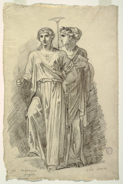 Melpomene, Muse der Tragödie und Clio, Muse der Geschichte von Felice Giani