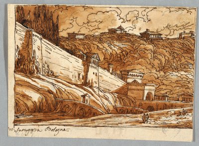 Skizzenbuchseite, Folio 57: Studie nach Porta di Saragossa in Bologna; Verso, Architekturdetails von Felice Giani