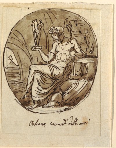 Vulkan, Entwurf für Gewölbedecke, Sala dei Legislatori, Palazzo Conti-Sinibaldi, Faenza von Felice Giani