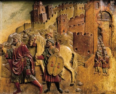 Boadbil, letzter muslimischer König, verlässt Granada 1492 nach Übergabe der Stadtschlüssel von Felipe Bigarny or Vigarny