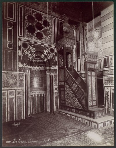 Kairo - Innenraum der Moschee El Bordei von Félix Bonfils
