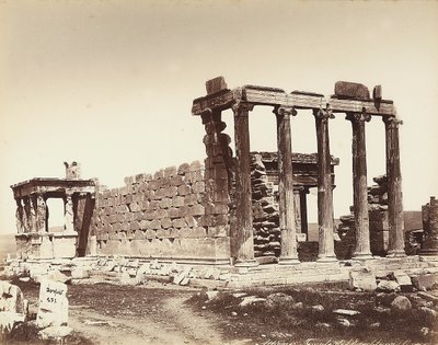 Der Tempel des Erechtheion auf der Akropolis in Athen von Félix Bonfils