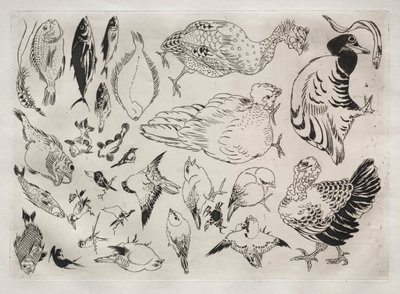 Tafelservice (Rousseau-Service): Enten, Fische usw. (Nr. 12) von Felix Bracquemond
