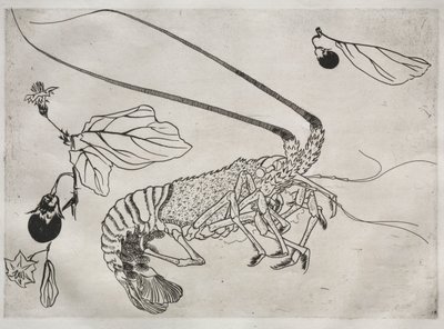 Tafelservice (Rousseau-Service): Großer Hummer mit erhobenen Antennen (Nr. 21) von Felix Bracquemond