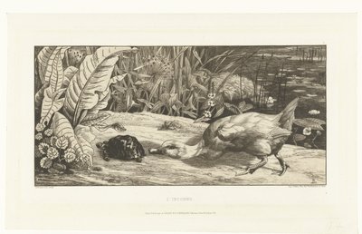 Ente und Schildkröte am Ufer eines Grabens von Felix Bracquemond