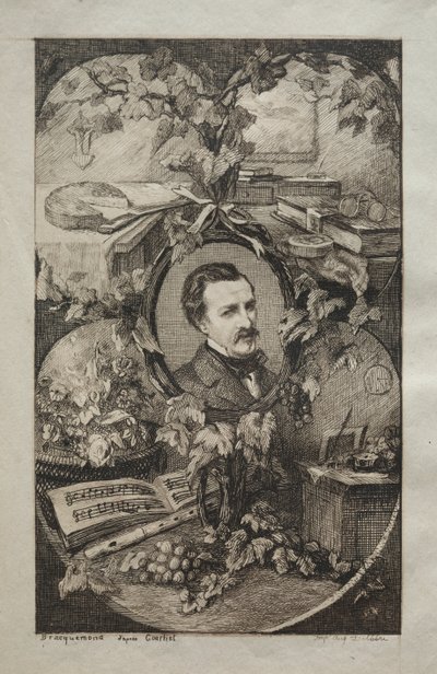 Frontispiz für Neue Werke von Champfleury, Die Freunde der Natur: Porträt von Champfleury, 1859 von Felix Bracquemond