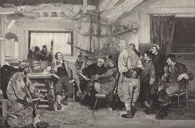 Peter der Große lernt 1697 in Holland den Schiffbau (Stich) von Felix Cogen