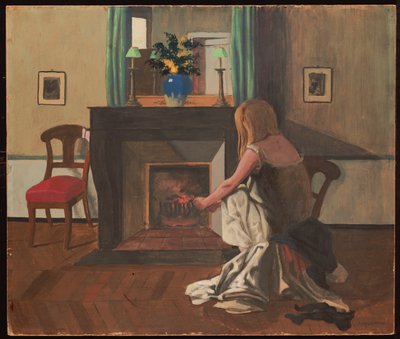 Innenraum mit einer Frau im Nachthemd, 1899 von Felix Edouard Vallotton
