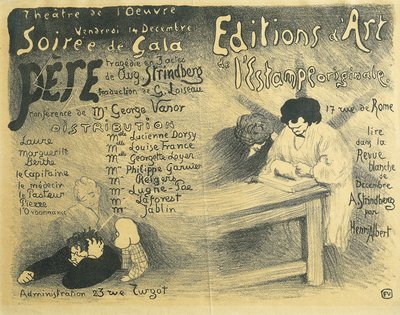 Programm der Pariser Oper, einschließlich Werke von August Strindberg von Felix Edouard Vallotton