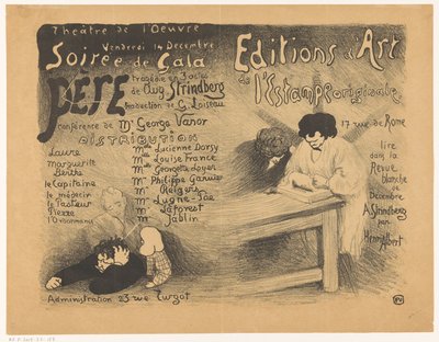 Programm für eine Gala-Aufführung von Le Père, einer Tragödie von August Strindberg im Théâtre de l