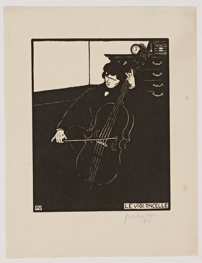 Das Cello, aus der Serie "Musikinstrumente", 1896-97 von Felix Edouard Vallotton