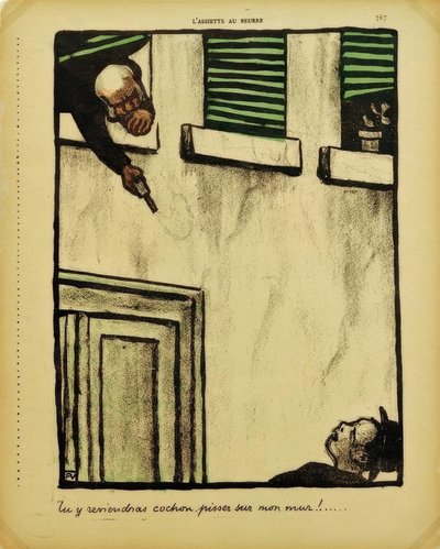 Du wirst zurückkommen, Schwein, um an meine Wand zu pinkeln von Felix Edouard Vallotton