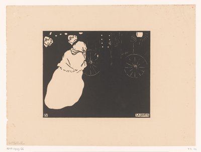 Zwei Herren und eine Dame bei einer Kutsche von Felix Edouard Vallotton