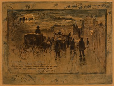 Trauerzug auf dem Boulevard de Clichy von Felix Hilaire Buhot