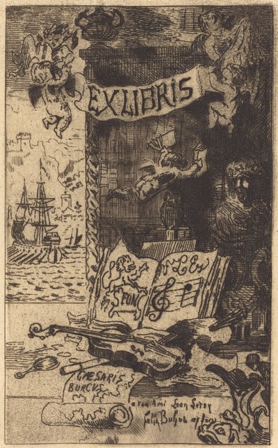 Ex-libris von Leon Lerey von Felix Hilaire Buhot