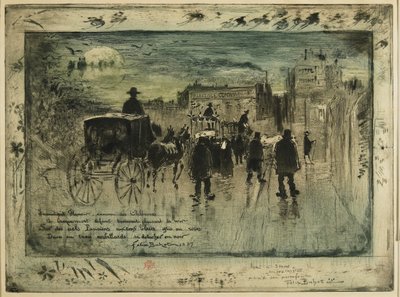 Trauerzug auf dem Boulevard de Clichy, 1887 von Felix Hilaire Buhot