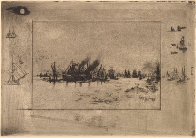 Le Port aux Mouettes Hafen mit Möwen, 1886 von Felix Hilaire Buhot
