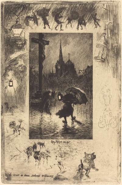 Das Geräusch von zwei schlurfenden Holzschuhen von Felix Hilaire Buhot