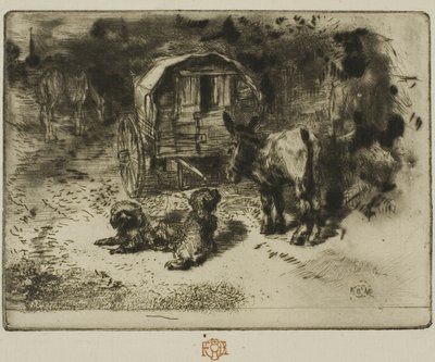 Die Wächter des Hauses oder die Begleiter des Akrobaten von Felix Hilaire Buhot