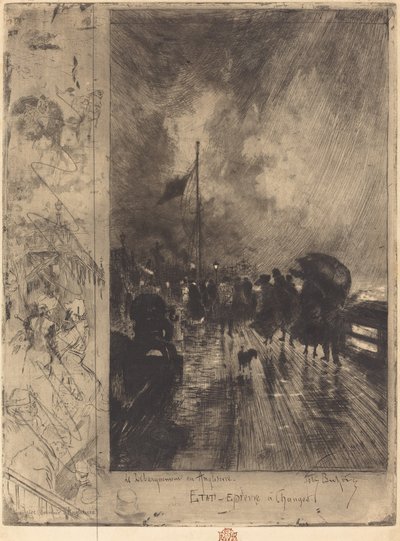 Eine Landung in England von Felix Hilaire Buhot