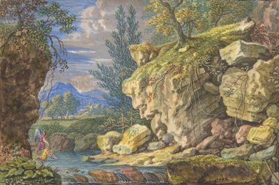 Landschaft mit Tobias und dem Engel, 17. - frühes 18. Jahrhundert von Felix Meyer.
