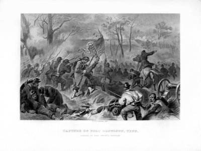 Angriff der Division von General Smith, Eroberung von Fort Donelson, Tennessee, 1862-1867 von Felix Octavius Carr Darley