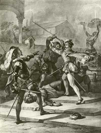 Romeo und Julia. Akt I-Szene I von Felix Octavius Carr Darley