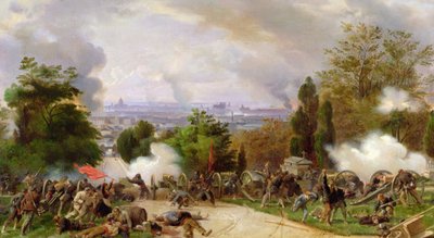 Kämpfe auf dem Friedhof Père Lachaise 1871 von Felix Philippoteaux