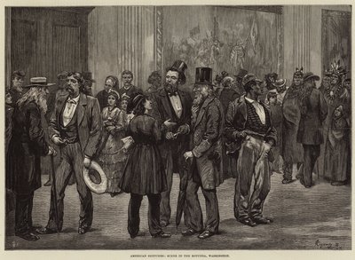 Amerikanische Skizzen, Szene in der Rotunde, Washington von Felix Regamey
