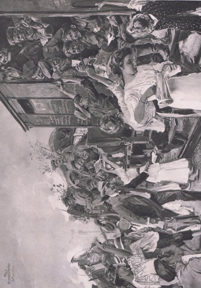 Ab an die Front, Illustration aus Hindenburg, veröffentlicht von Daterlandischer Derlag C U Weller Berlin von Felix Schwormstadt