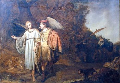 Tobias und der Erzengel Gabriel von Ferdinand (attr.) Bol