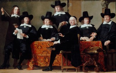 Die Vorsteher der Amsterdamer Weinhändlergilde von Ferdinand Bol