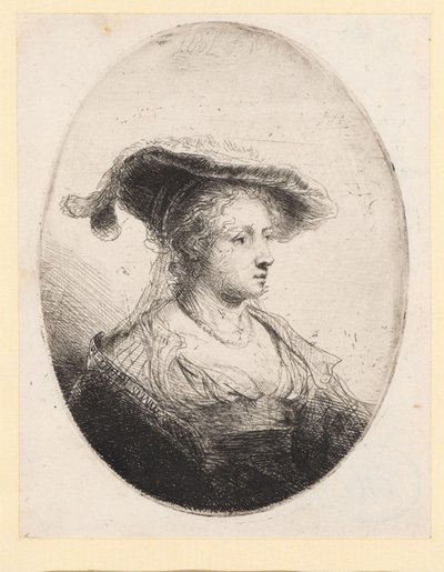 Junge Frau mit Hut von Ferdinand Bol