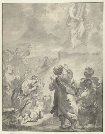 Moses steigt mit den Zehn Geboten vom Berg Sinai herab von Ferdinand Bol