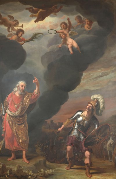 Der Hauptmann der Armee Gottes erscheint Josua von Ferdinand Bol