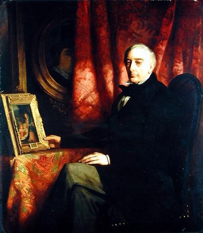 Porträt des Kunstsammlers Nicolaus Hudtwalcker, 1852 von Ferdinand Heilbuth