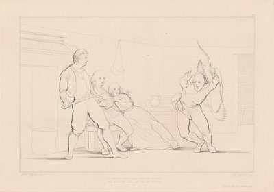Eine Gestalt ist aus der Dunkelheit auf sie zugestürzt von Ferdinand Joubert, after George Elgar Hicks