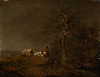 Gewitterlandschaft mit Bauernwagen von Ferdinand Kobell