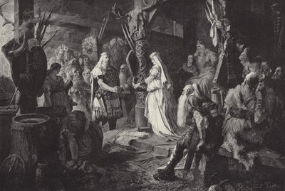 Frithjof bei König Ring (Frithjof in der Halle von König Ring) von Ferdinand Leeke