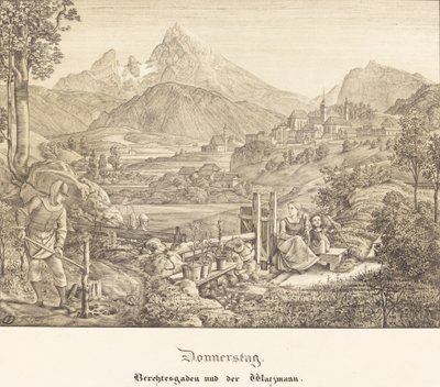 Donnerstag - Berchtesgaden und der Watzmann von Ferdinand Olivier