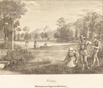Freitag - Wiese vor Aigen bei Salzburg von Ferdinand Olivier